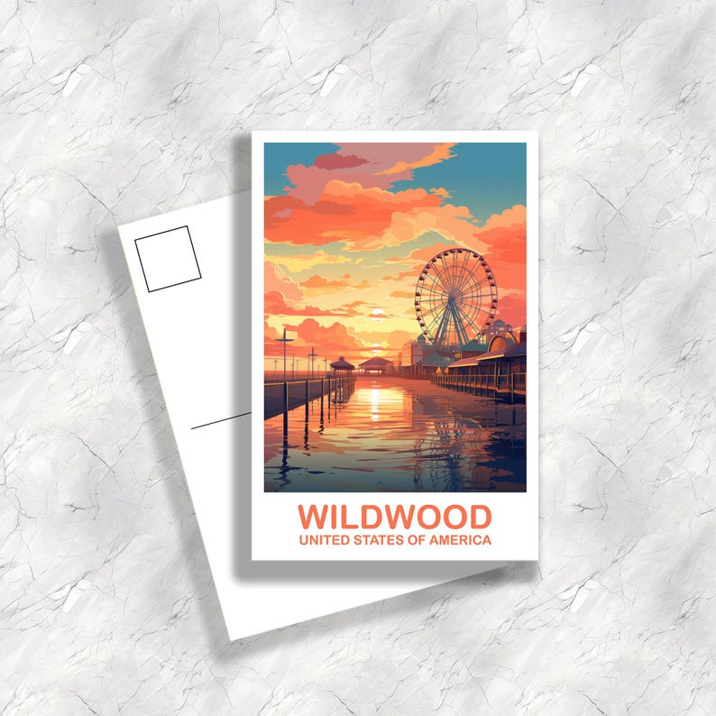 Wildwood New Jersey Travel Postcard | Scrapbooking Gift Souvenir Present | T2NA_NJWI1_P image 1