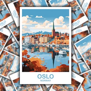 Oslo Norway Travel Sticker Art, Oslo Sticker Norway Sticker Oslo Norway Art Travel Sticker Europe Sticker Scrapbook Sticker | T2EU_NOOS1_S