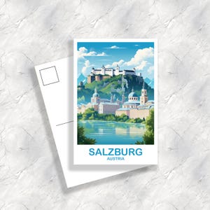 Postales de viaje de Salzburgo, Austria, arte de viajes a Austria, postales de Salzburgo, postales de viaje a Austria, postales de viaje a Europa / T2EU_AUSA1_P