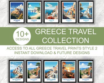 Digital Greece Travel Art Bundle | Italy Art Collection | DT2PB_EUGR