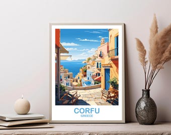 Corfu Greece Travel Poster | Travel Poster Art | Travel Gift | T2EU_GRCO1