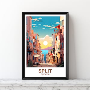 Split Croatia Travel Art, Split Travel Art, Croatia, Printable Split Travel Wall Art, Digital Croatia Travel Art, Travel Art | DT2EU_CRSP2