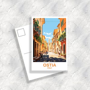Ostia Italy Travel Postcard, Ostia Travel Postcard, Italy Postcard, Ostia Travel Art, Italy Travel Postcard | T2EU_ITOS1_P