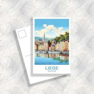 Liege Belgium Travel Art postcard, Belgium Travel, Belgium Postcard, Liege Travel Art, Europe Travel Postcard, Bruges Art | T2EU_BELI1_P