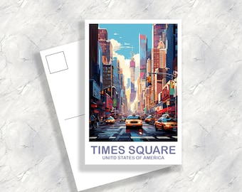 Times Square Travel Postcard, Times Square Postcard, New York Postcard, Big Apple Postcard, New York Taxis Postcard | T2NA_NYNY3_P