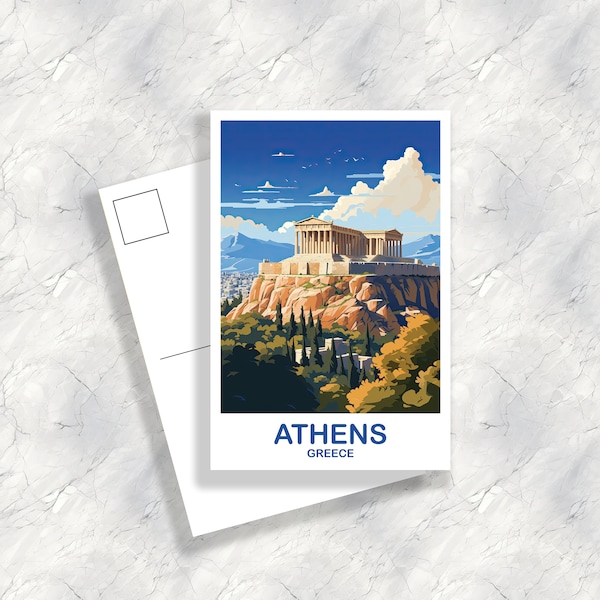 Atenas Grecia Viaje Postal Arte, Viajes de Atenas, Postal de Atenas, Postal de Viaje de Grecia, Postal de Viaje de Europa / T2EU_GRAT1_P