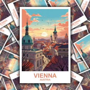 Vienna Travel Sticker Art, Austria Travel Sticker, Vienna Sticker, Austria Travel Sticker, Travel Sticker | T2EU_AUVI1_S