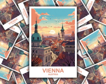 Arte de pegatinas de viaje de Viena, pegatina de viaje de Austria, pegatina de Viena, pegatina de viaje de Austria, pegatina de viaje / T2EU_AUVI1_S