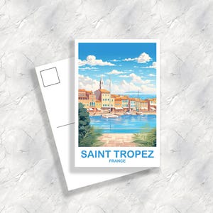 Postal de Saint Tropez, Francia, postal de Francia, arte de postal de Francia, postal de viaje de Saint Tropez, postal de viaje a Europa / T2EU_FRST1_P