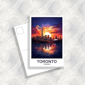 Toronto Ontario Travel Postcard, Ontario Travel Postcard, Toronto Postcard, City Skyline Wall Art, Toronto Sunset Postcard | T2NA_ONTO1_P