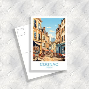 Cognac France Travel Postcard, Cognac Postcard, Cognac France Art, France Postcard, France Travel Art, Europe Postcard | T2EU_FRCOG1_P