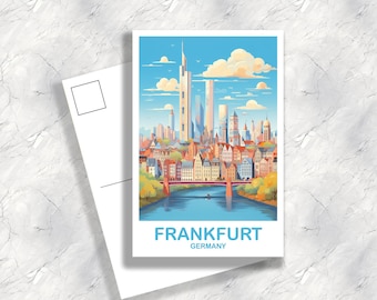 Pocztówka z podróży do Frankfurtu w Niemczech, pamiątka z podróży do Frankfurtu w Niemczech, prezent ze scrapbookingu, pocztówka z podróży do Europy | T2EU_GEFR1_P