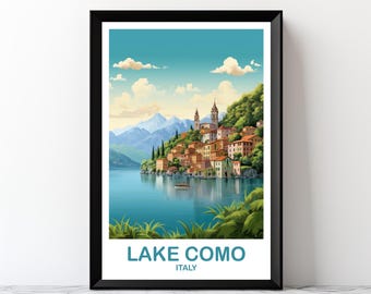 Lake Como Travel Poster, Italy Travel Art Printable Lake Como Italy Art Digita Wall Digital Italy Travel Digital Download | DT2EU_ITGLC1