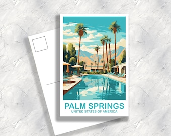 Palm Springs California Travel Postcard, California Travel Postcard Art Print Travel Postcard Nature Postcard Palm Springs | T2NA_CAPS1_P