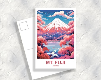 Carte postale de voyage du Mont Fuji, carte postale d’art mural du Japon, art mural de voyage, carte postale d’art de voyage paysager, carte postale de voyage du Japon | T2AS_JAHO1_P