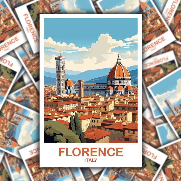 Florence Italy Travel Sticker, Venice Travel Art Sticker, Italy Travel Sticker, Florence Travel Art, Travel Sticker | T2EU_ITFL1_S