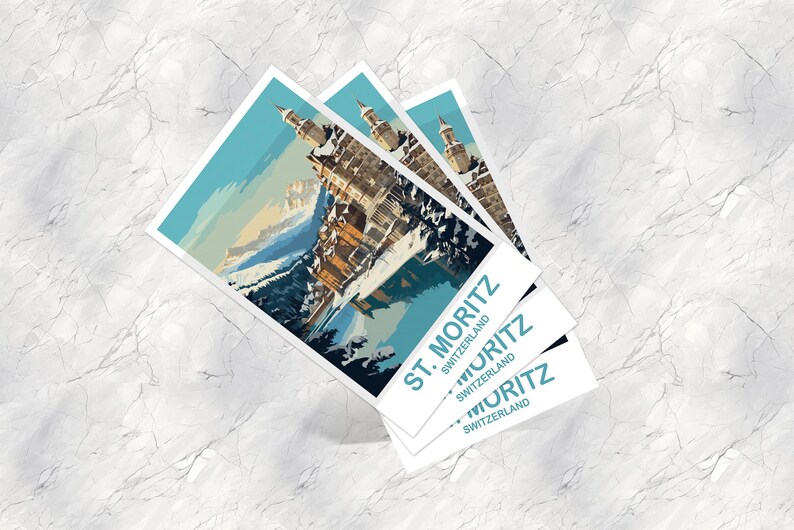 St Moritz Switzerland Travel Postcard Art Memory Gift Souvenir st-moritz-switzerland-travel-postcard-art-memory-gift-souvenir