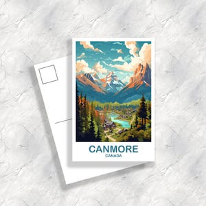 Carte postale de voyage à Canmore en Alberta, Carte postale de l'Alberta, Carte postale des montagnes Rocheuses de l'Alberta, Carte postale de voyage en Alberta, Canada | T2NA_ABCAN1_P