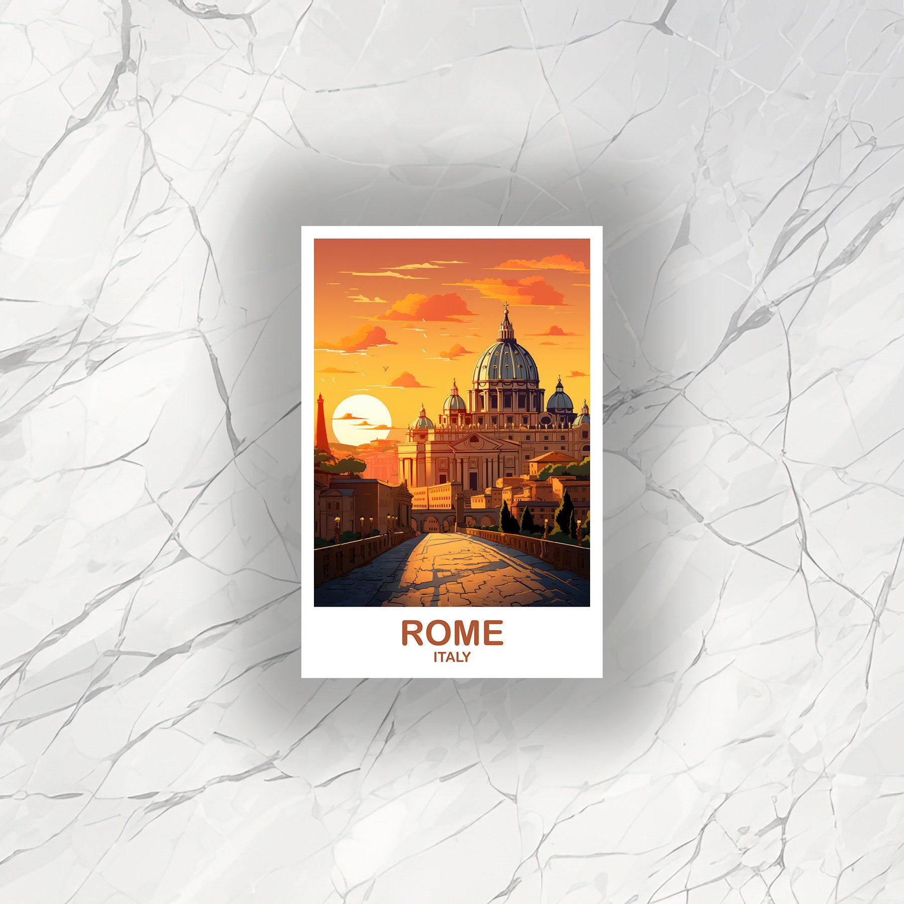 Rome Italy Travel Sticker, Rome Travel Art Sticker, Italy Travel ...