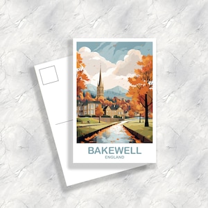 Bakewell England Travel Postcard Art, England Postcard, Bakewell Travel Postcard, England Travel, United Kingdom Postcard | T2EU_ENBAK1_P