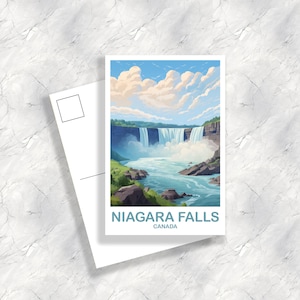 Carte postale de voyage en Ontario pour les chutes du Niagara, oeuvre d'art murale de voyage, carte postale de Toronto, carte postale du Canada pour les chutes du Niagara, oeuvre d'art de voyage, lumineux | T2NA_ONNF1_P