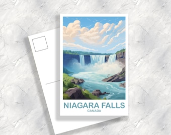 Carte postale de voyage en Ontario pour les chutes du Niagara, oeuvre d'art murale de voyage, carte postale de Toronto, carte postale du Canada pour les chutes du Niagara, oeuvre d'art de voyage, lumineux | T2NA_ONNF1_P