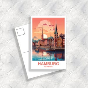 Hamburg Germany Travel Postcard Hamburg Postcard Art Germany Postcard Art Hamburg Travel Art Travel Postcard Europe Travel | T2EU_GEHA1_P