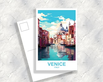 Venice Travel Postcard Art, Venice Postcard, Venice Italy Postcard, Italy Postcard, Travel Postcard, Europe Postcard | T2EU_ITVE1_P