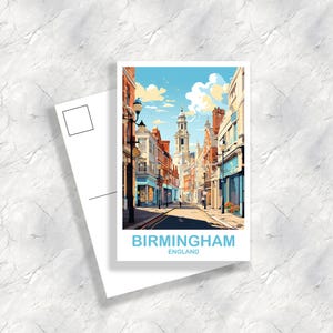 Birmingham England Travel Art Postcard Birmingham Travel Art England Postcard Europe Travel Postcard Travel Art | T2EU_ENBI1_P