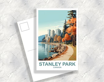 Stanley Park Travel Postcard, British Columbia Postcard, Stanley Park Postcard, Vancouver Travel Postcard | T2NA_BCVA1_P