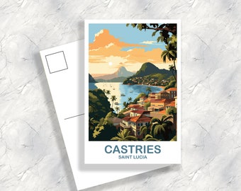 Castries Saint Lucia Postcard, Castries Saint Lucia Travel Postcard, Castries Postcard, St.Lucia Travel Postcard | T2NA_SLCA1_P