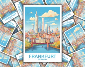 Frankfurt Deutschland Reiseaufkleber, Frankfurt Deutschland Reise Scrapbooking Speicher Geschenk Aufkleber Europäischen Reiseaufkleber | T2EU_GEFR1_S