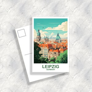 Leipzig Germany Travel Postcard, Leipzig Travel Postcard Art, Germany Postcard Art, Leipzig Travel Art, Travel Postcard, | T2EU_GELE1_P
