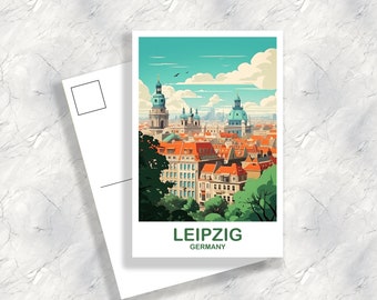Leipzig Germany Travel Postcard, Leipzig Travel Postcard Art, Germany Postcard Art, Leipzig Travel Art, Travel Postcard, | T2EU_GELE1_P