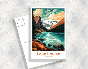 Lake Louise Travel Postcard, Alberta Wall Art, Lake Louise Postcard, Banff Travel Art, Canada Travel Wall Art, Banff Postcard | T2NA_ABLL2_P