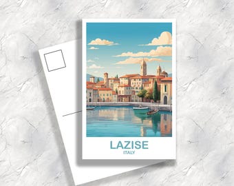 Lazise Italy Postcard Travel Art | Travel Memory Gift Souvenir | T2EU_ITLA1_P