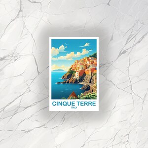 Cinque Terre Travel Sticker, Cinque Terre Travel Art, Italy Sticker, Cinque Terre, Travel Sticker, Italy Travel Sticker | T2EU_ITCT1_S image 4