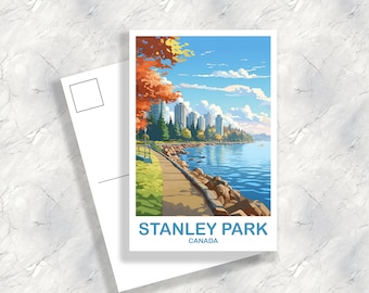 Stanley Park Travel Postcard, British Columbia Postcard, Stanley Park Postcard, Vancouver Travel Postcard | T2NA_BCVA2_P