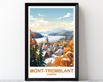 Mont-Tremblant Travel Art, Digital Quebec Travel Wall Art , Printable Mont-Tremblant Wall Art, Canada Travel Art, Travel Art | DT2NA_QUMT2