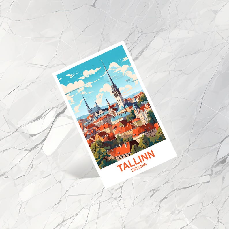Tallinn Estland Resevykort Konst, Tallinn Resevykort, Estland Vykort, Tallinn Resekonst Vykort Europa Resekonst | T2EU_ESTA1_P bild 4