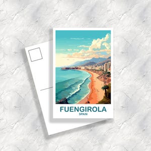 Arte de postales de viaje de Fuengirola, España, postal de viaje de España, postal de Fuengirola, viaje a Fuengirola, postal de viaje / T2EU_SPFUE1_P