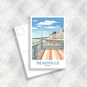 Postal de viaje de Deauville, Francia, Postal de Deauville, Arte de Deauville, Postal de Francia, Viajes a Francia, Postal de Europa / T2EU_FRDE1_P
