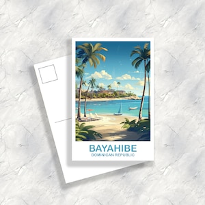 artistique de carte postale de voyage Bayahibe, carte postale de voyage en République dominicaine, carte postale d'art Bayahibe, carte postale de voyage | T2NA_DRBA1_P