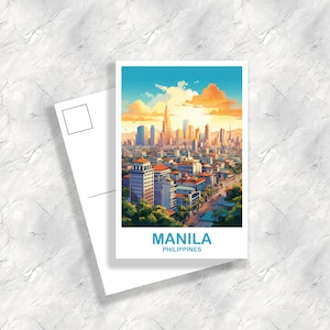 Postal de Manila, Filipinas, arte, postal de viaje a Filipinas, postal de Asia, postal de Manila, postal de viaje a Manila, postal de viaje a Asia / T2AS_PHMA1_P