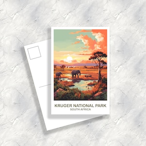 Krüger Nationalpark Postkarte, Krüger Nationalpark Südafrika Postkarte, Südafrika Postkarte, Reisepostkarte | T2AF_SFKKP1_P