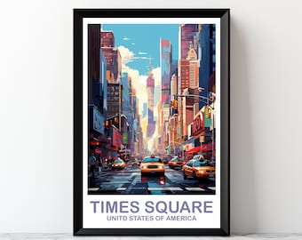 Digital Times Square Print, Times Square Travel Wall Art, New York Wall Art, Big Apple Poster, New York Taxis Wall Art | DT2NA_NYNY3