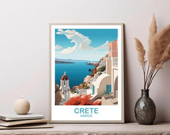 Crete Greece Travel Poster | Travel Poster Art | Travel Gift | T2EU_GRCR1