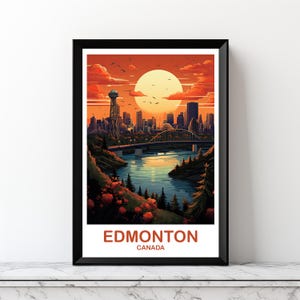 Printable Edmonton Alberta Travel Wall Art, Alberta Wall Art, Edmonton Poster, Wall Art, Alberta Travel Art, Canada Travel Art | DT2NA_ABED1