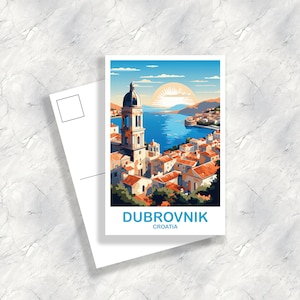 Carte postale de voyage en Croatie à Dubrovnik, Art de voyage à Dubrovnik, Carte postale de Croatie, Art de voyage en Croatie, Carte postale de voyage, Voyageurs | T2EU_CRDU1_P