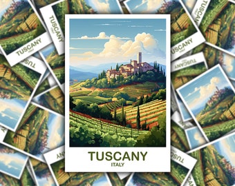 Tuscany Travel Sticker Art, Italy Travel Art, Tuscany Italy Sticker, Tuscany Wall Art, Italy Travel Sticker, Travel Sticker | T2EU_ITTU1_S